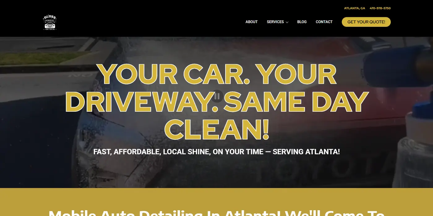 Mobile auto detailing website