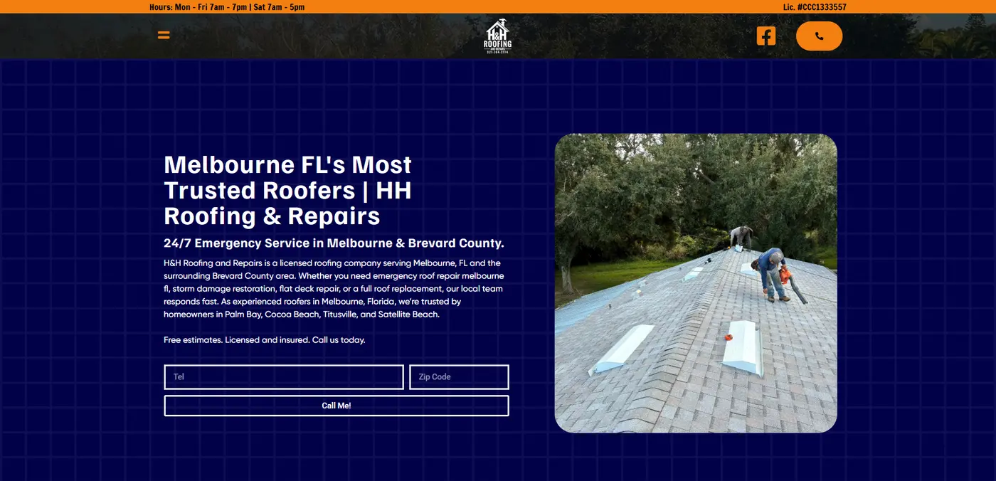Roofing contractor website