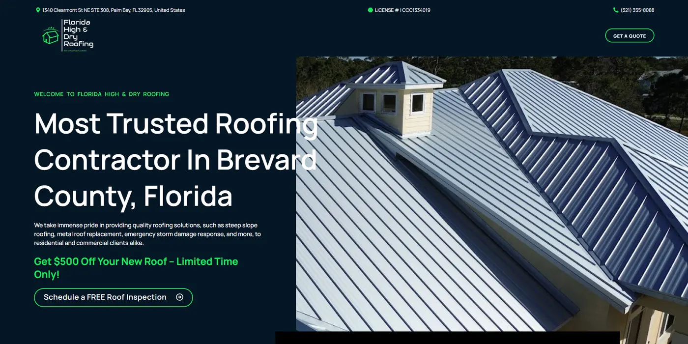 Roof It Brevard website